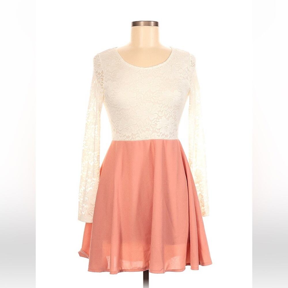 Liva Girl Lace top long sleeved ballerina fit and flare dress, size‎ med